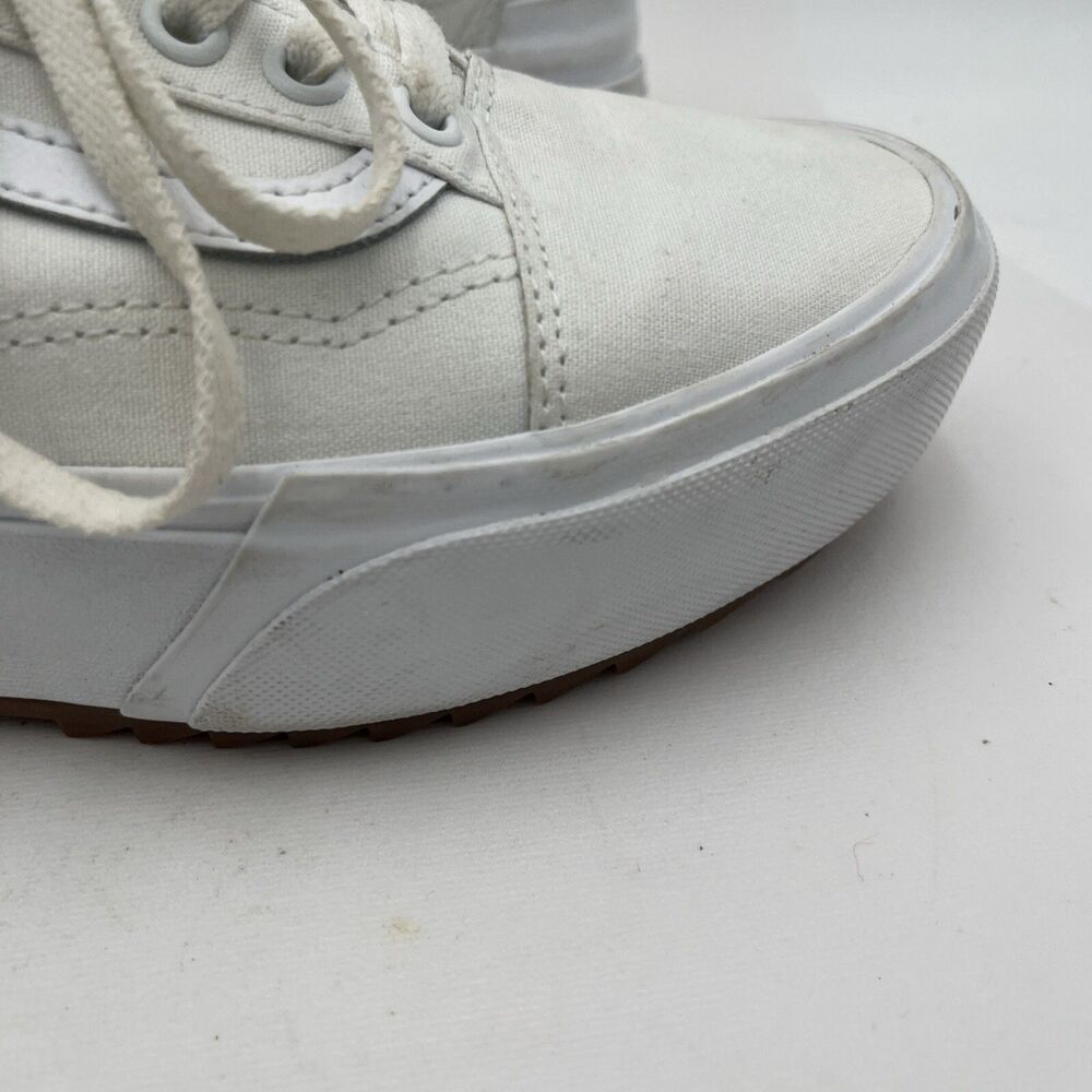 Vans Old Skool Stacked White Platform Sneakers Womens size 8.5 / Mens 7 Shoes - Picture 2 of 16
